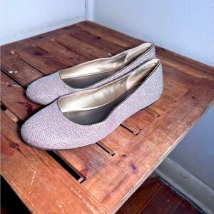 Worthington Silver Glitter Ballet Flat Shoes